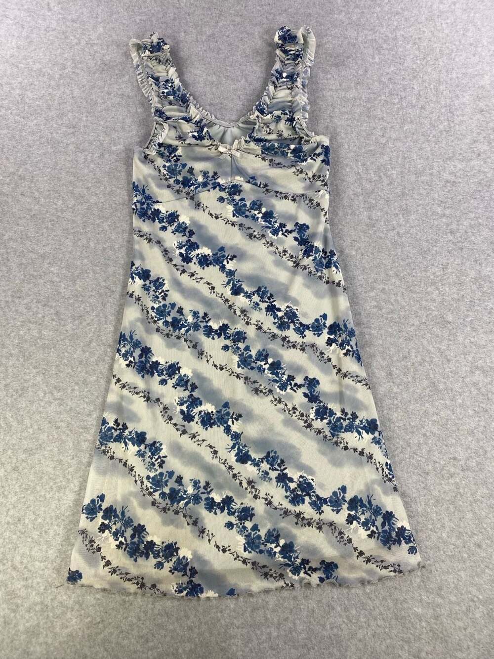 Hippie Rose Floral Mesh Mini Dress with Ruffled Straps